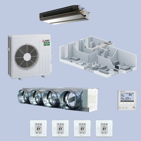 Pack gainable Mitsubishi-Electric 6kw pour 70m² 4 pièces Airzone