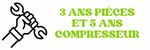 Garantie constructeur : 3 ans pièces et 5 ans compresseur